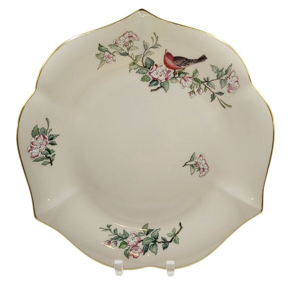 Lenox Serenade Server Platter Tray USA Gold Trim 11.5 Inches Excellent Condition - Picture 1 of 7
